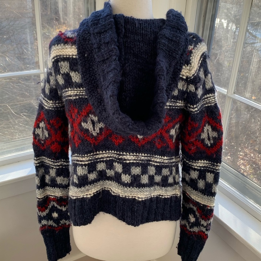 KENJI cozy distressed thick hoody cardigan - Picture 6 of 9